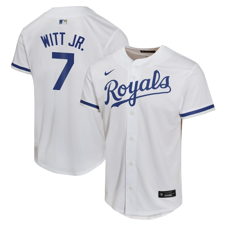 Bobby Witt Jr. 7 Kansas City Royals Home Game Player White MLB Jersey Youth