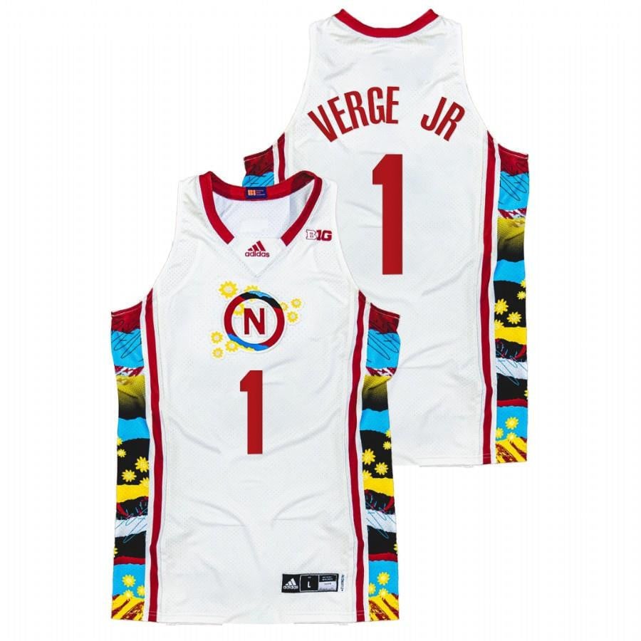 Nebraska Cornhuskers Alonzo Verge Jr. 1 202 White Honoring Black Excellence Sunflower BHM NCAA Jersey Men's