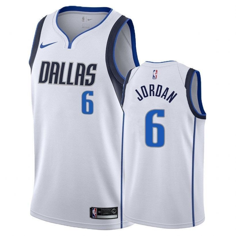 Dallas Mavericks Deandre Jordan 6 Associatio White NBA Jersey Men's