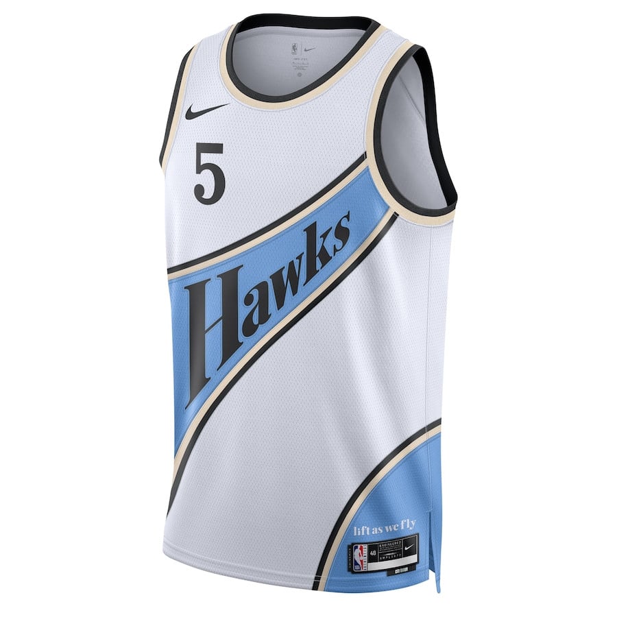 Dyson Daniels 5 Atlanta Hawks Unisex 2024/25 Swingman Player City Editio White NBA Jersey Unisex