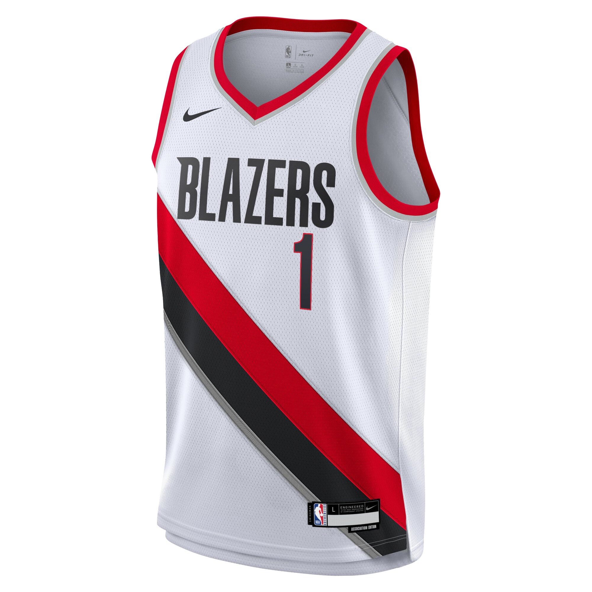 Camiseta Association Edition Swingman de los Portland Trail Blazers Blanca Anfernee Simons Juvenil NBA Jersey Men's