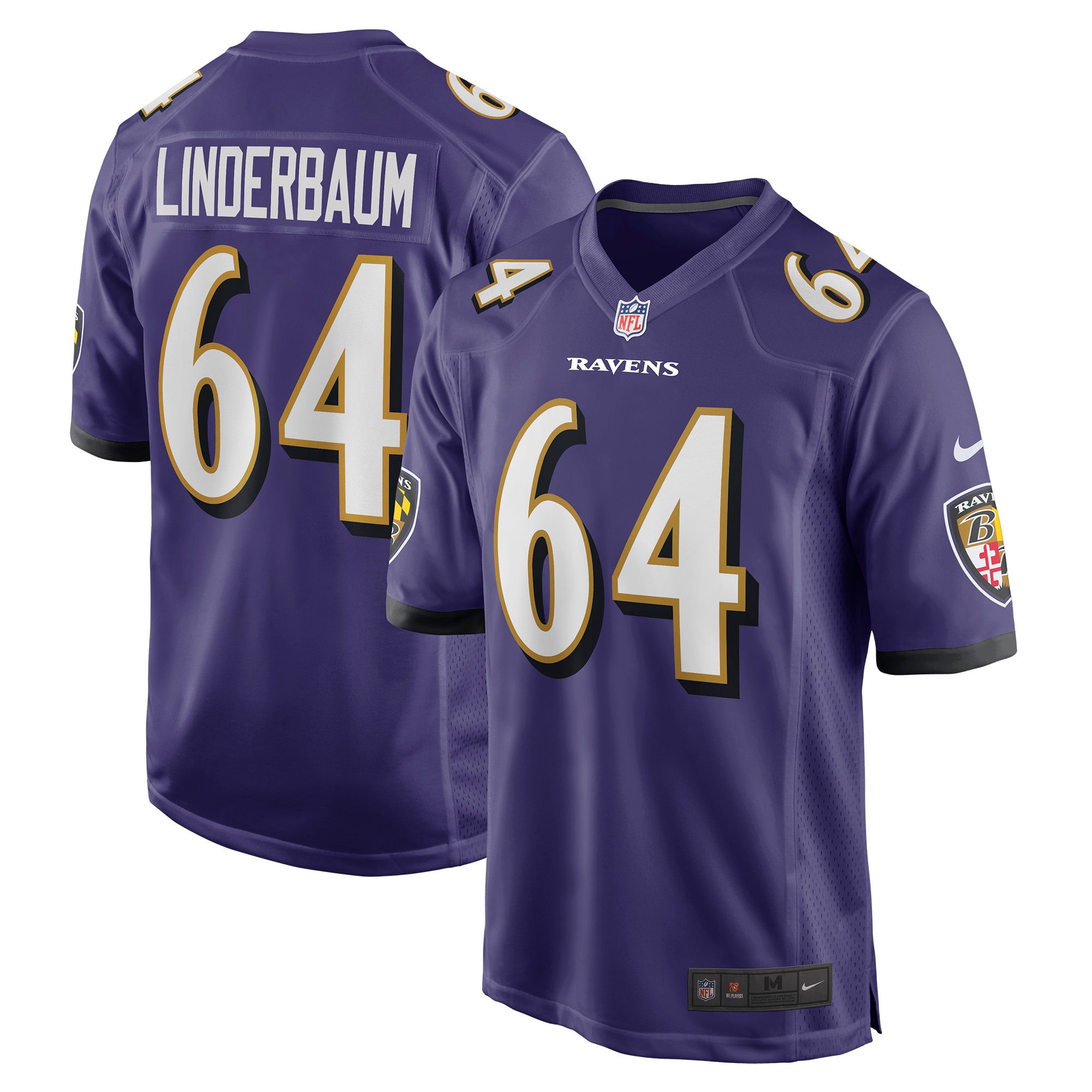 Baltimore Ravens Tyler Linderbaum Purple Player Game NFL Jersey Men's