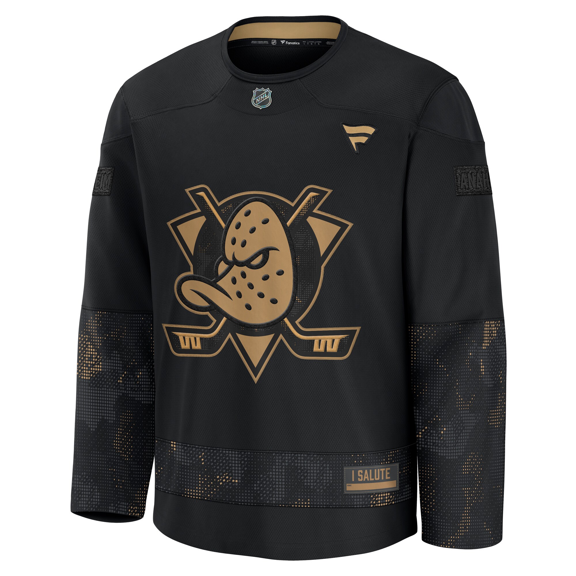 Anaheim Ducks Black 2024 Military Appreciation Practice NHL Jersey Men's