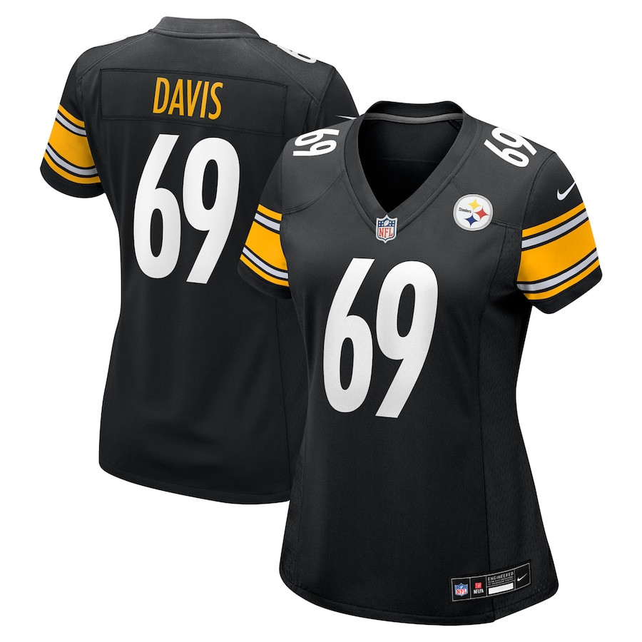Domenique Davis 69 Pittsburgh Steelers Game Black NFL Jersey Women's