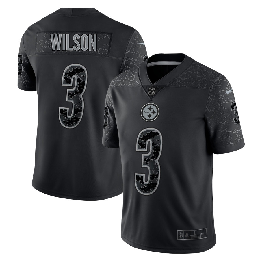 Russell Wilson 3 Pittsburgh Steelers RFLCTV Limited Game Black NFL Jersey Men's