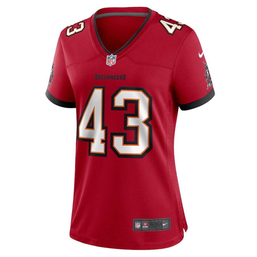 Chris Braswell 43 Tampa Bay Buccaneers Game Red NFL Jersey Women's