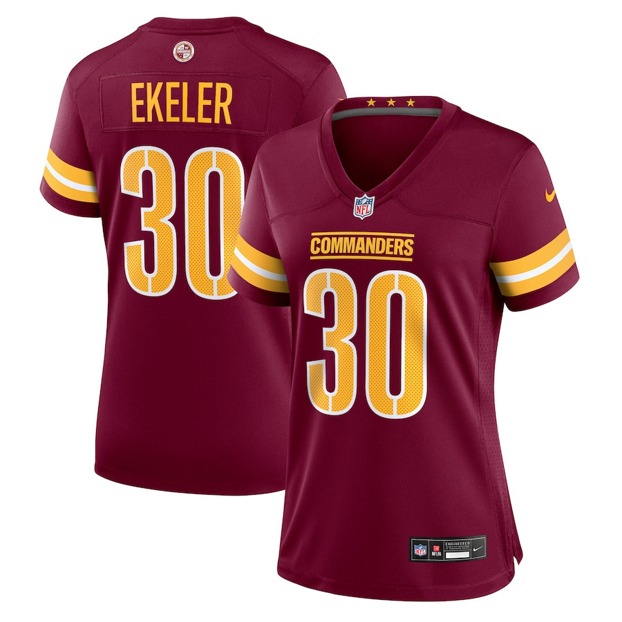 Austin Ekeler 30 Washington Commanders Game Burgundy NFL Jersey Women's