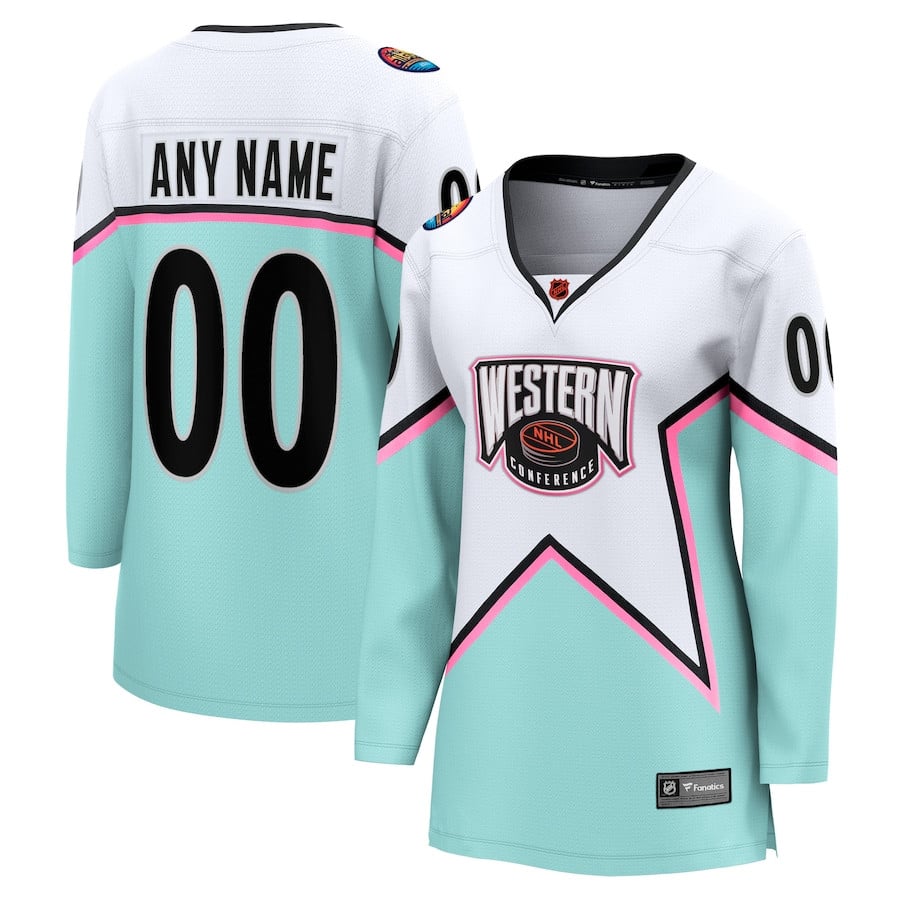 2023 All Star Game Western Conference Custom White NHL Jersey Women's