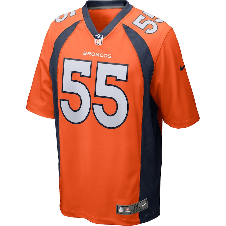 Bradley Chubb 55 Denver Broncos Game Orange NFL Jersey Men's