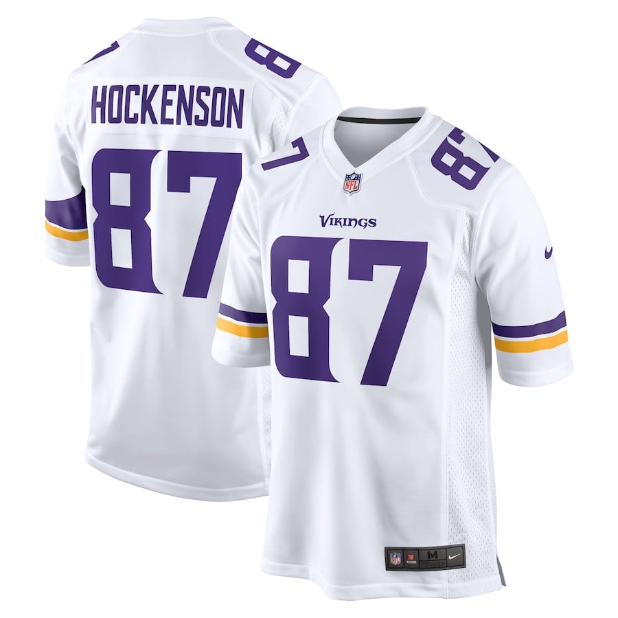 T.J. Hockenson 87 Minnesota Vikings Game White NFL Jersey Men's
