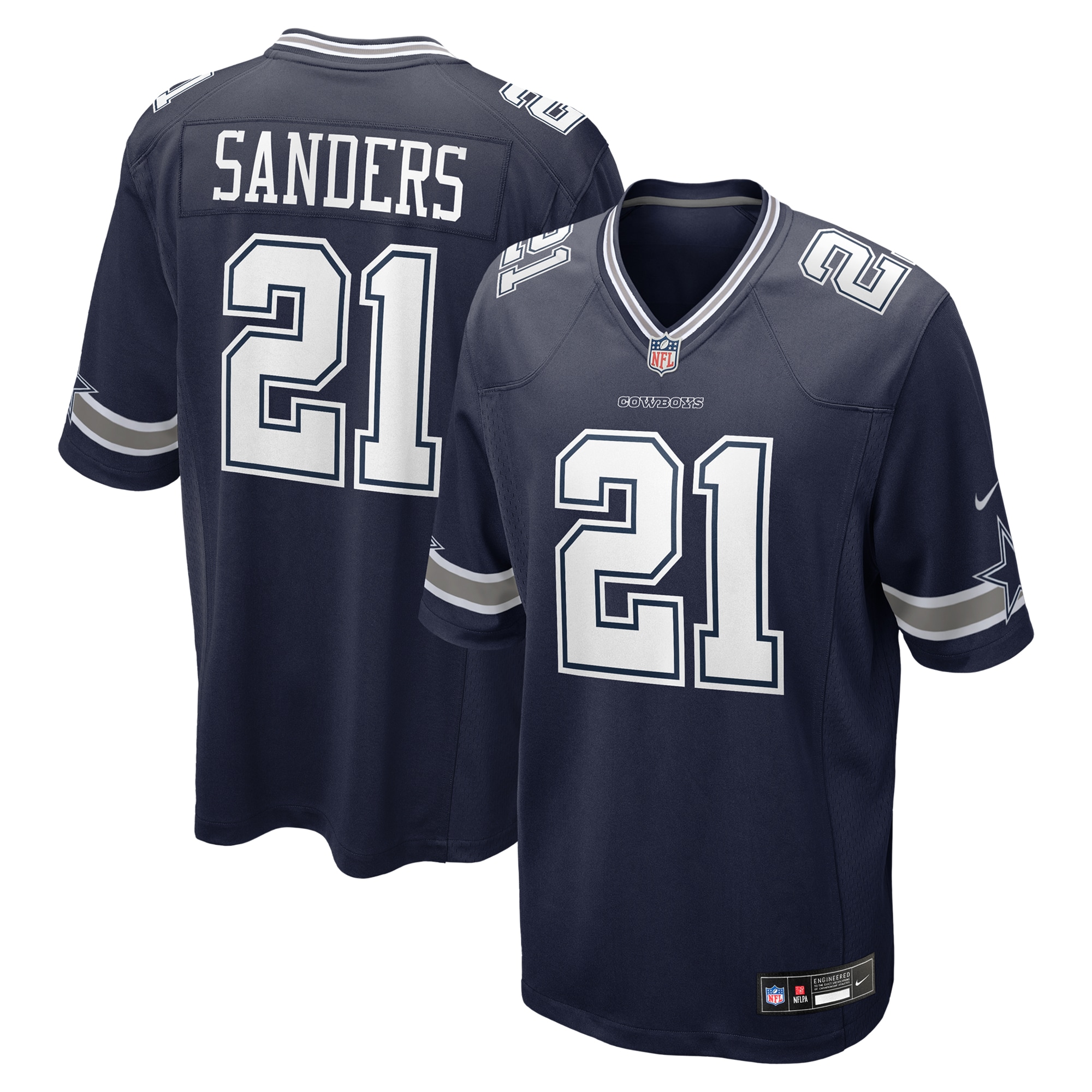Dallas Cowboys Deion Sanders Navy Team Retired Player Game NFL Jersey Men's