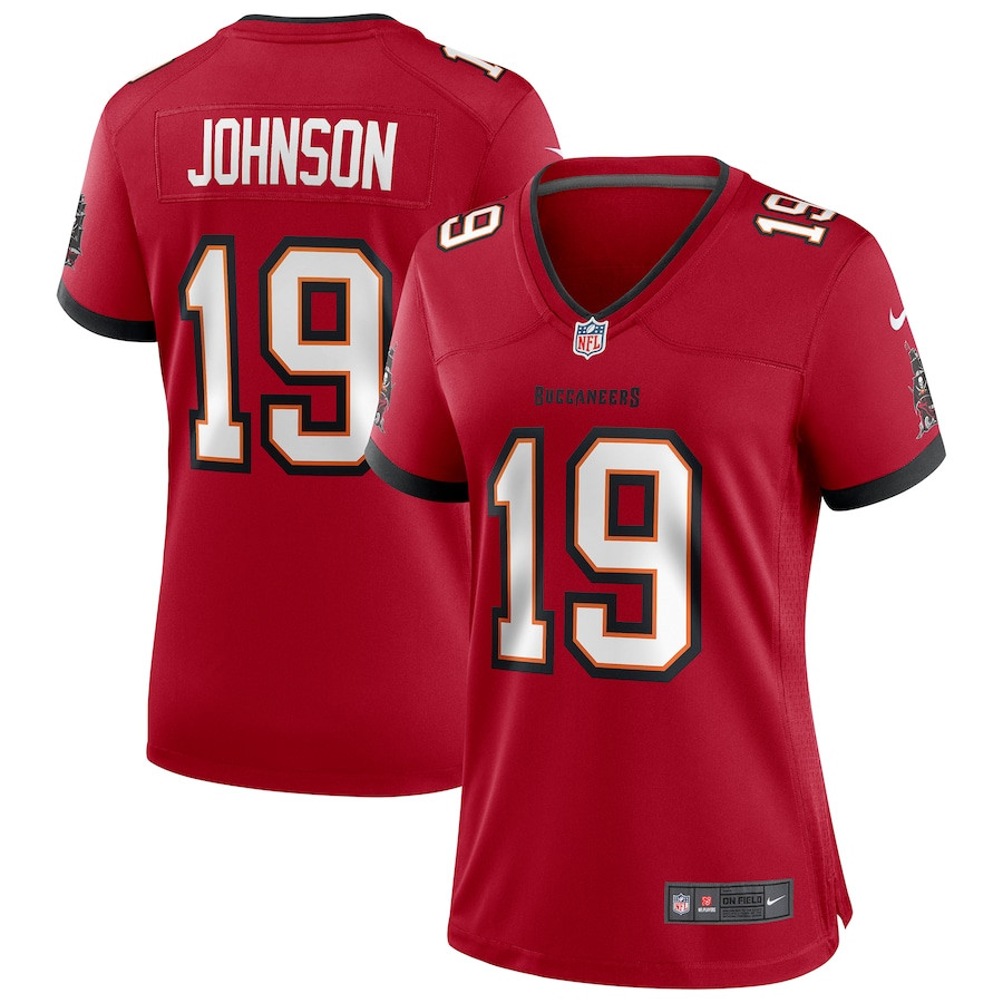 Keyshawn Johnson 19 Tampa Bay Buccaneers Game Retired Red NFL Jersey Women's