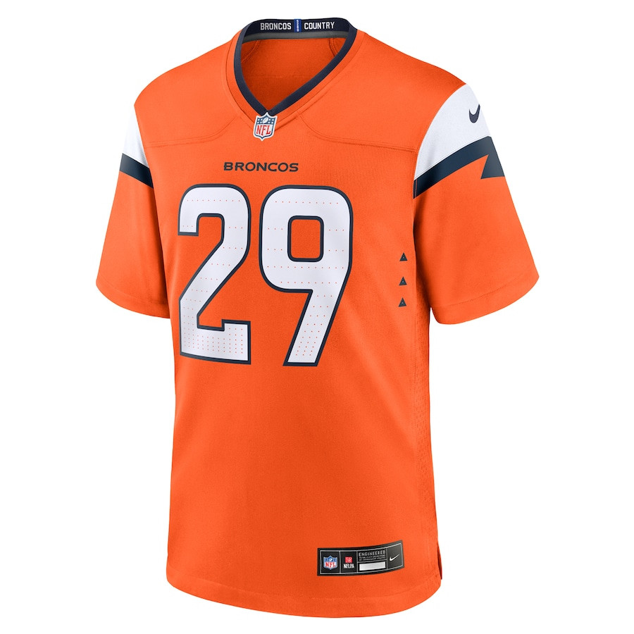 Ja'Quan McMillian 29 Denver Broncos Team Game Orange NFL Jersey Men's