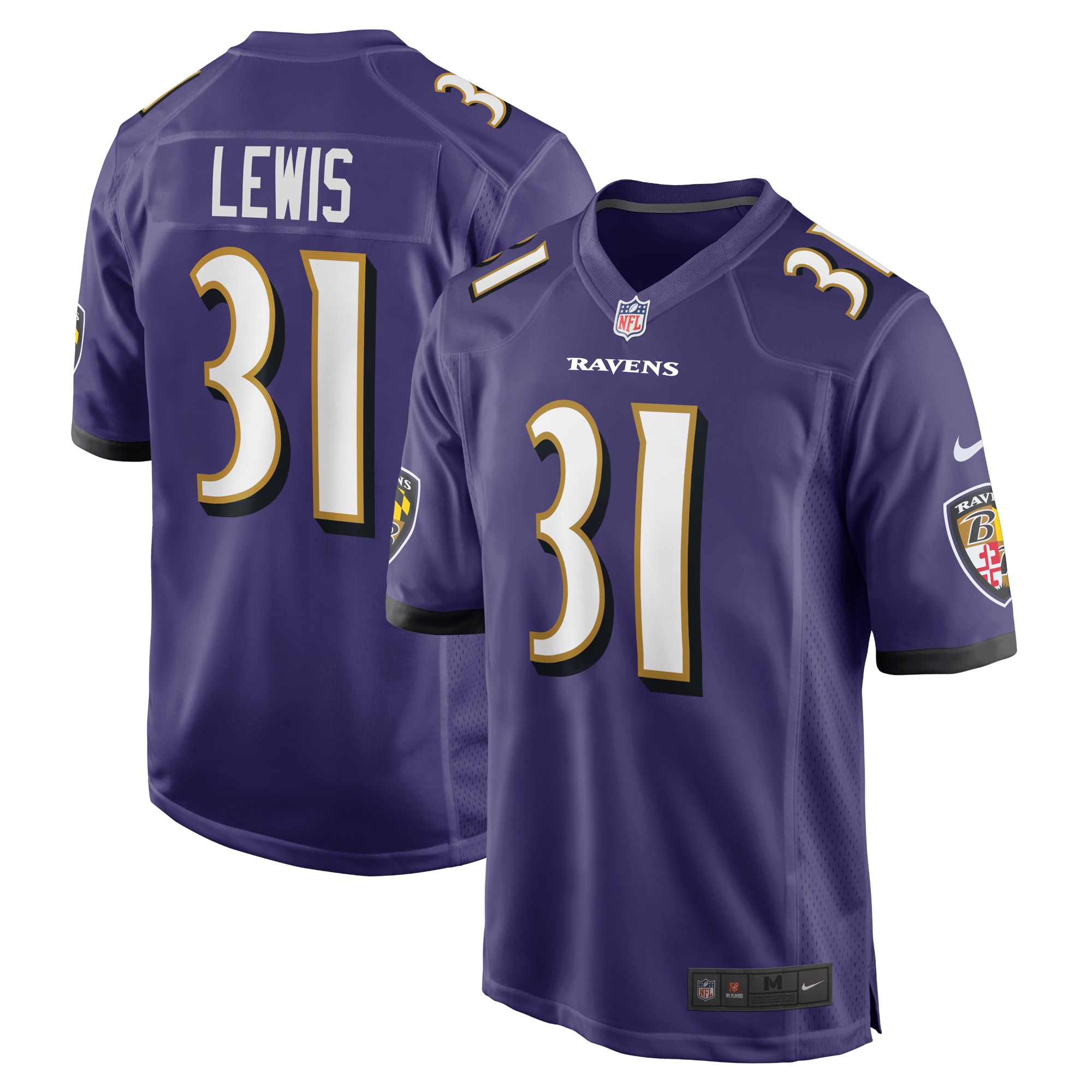Baltimore Ravens Jamal Lewis Purple Retired Player Game NFL Jersey Men's