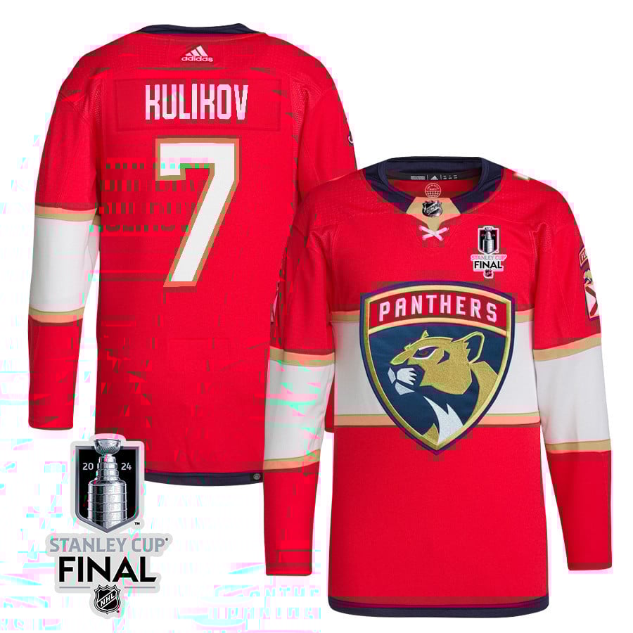 Dmitry Kulikov 7 Florida Panthers 2024 STANLEY CUP Final Home Breakaway Red NHL Jersey Men's