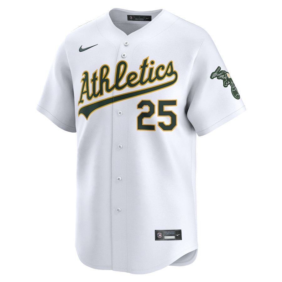 Brent Rooker 25 Oakland Athletics Home Limited Player White MLB Jersey Men's