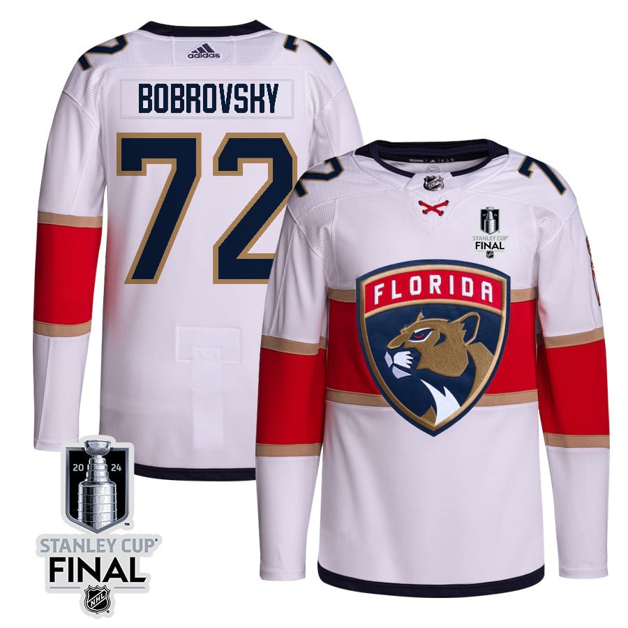Sergei Bobrovsky 72 Florida Panthers 2024 STANLEY CUP Final Away Breakaway White NHL Jersey Men's