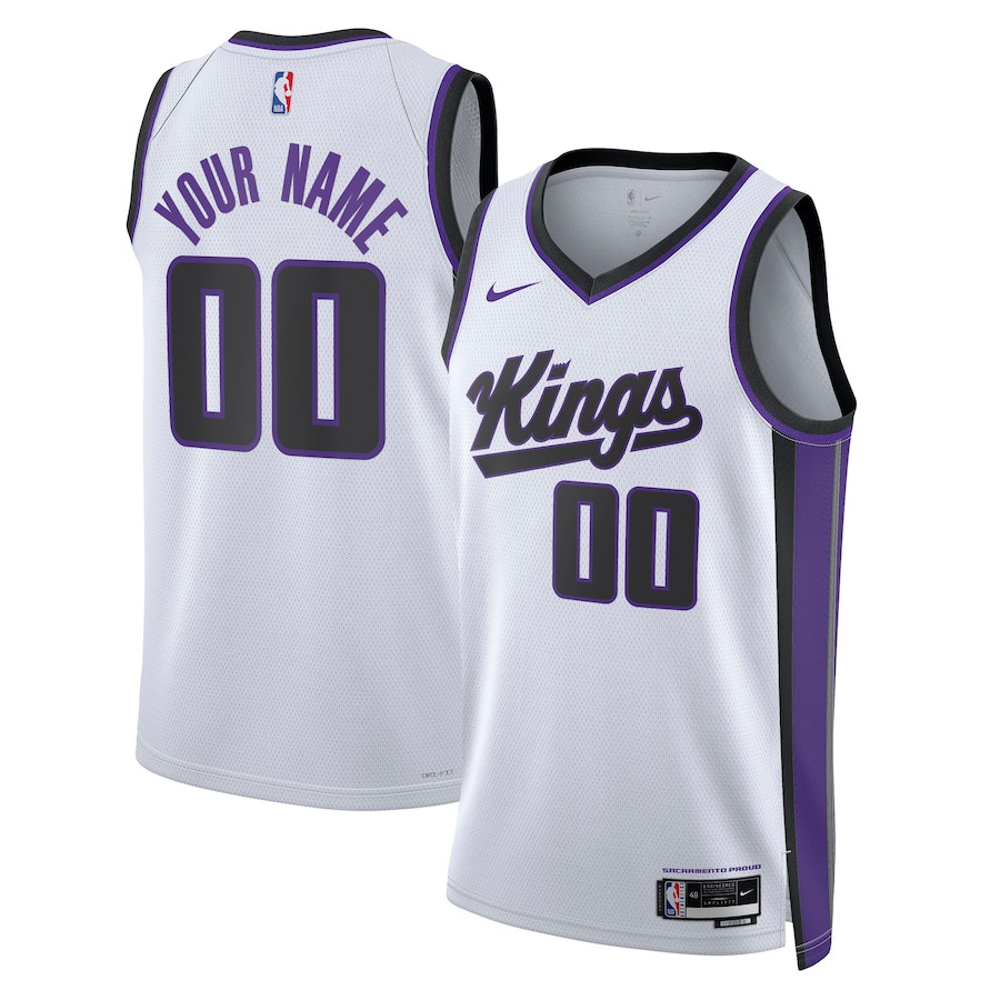 Sacramento Kings Association Swingman Custom White NBA Jersey Men's