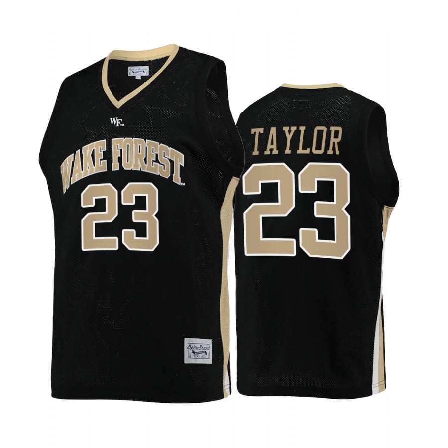 Lucas Taylor 23 Wake Forest Demon Deacons Black College Retro NCAA Jersey Men's