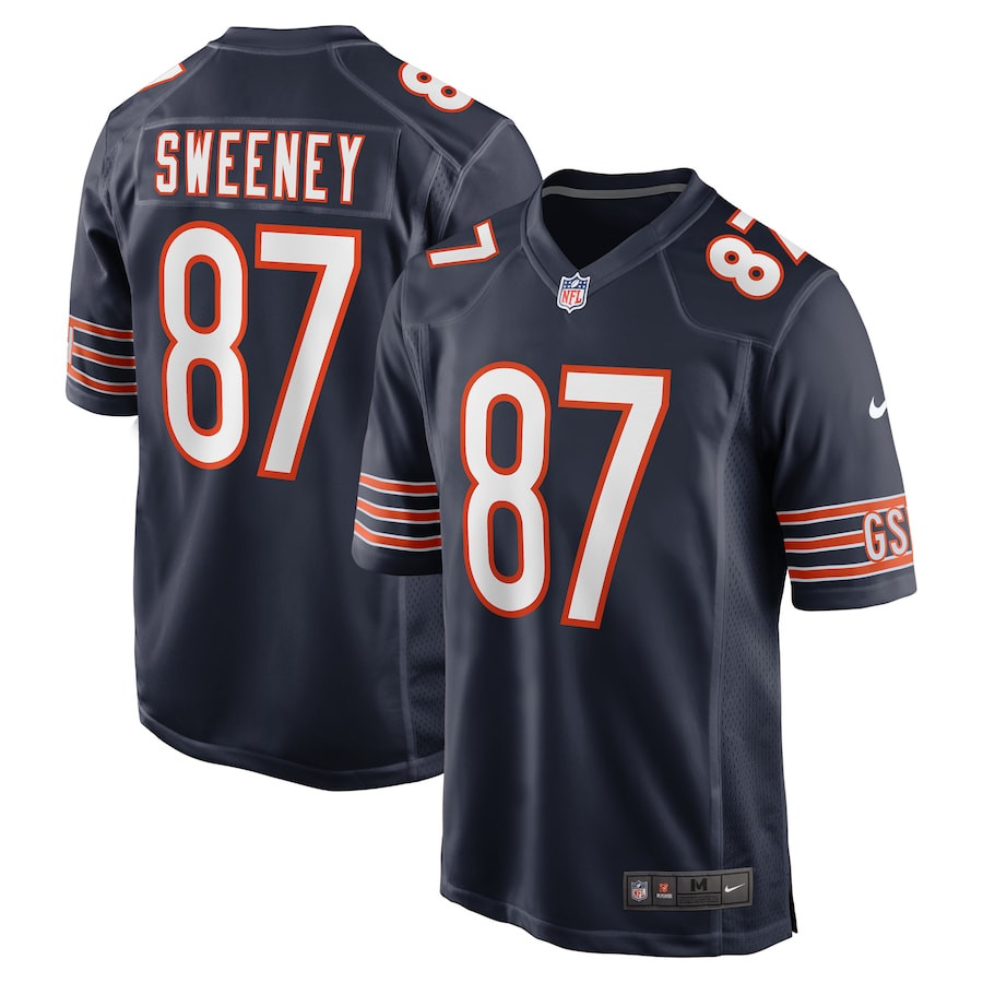 Tommy Sweeney 87 Chicago Bears Game Navy NFL Jersey Men's