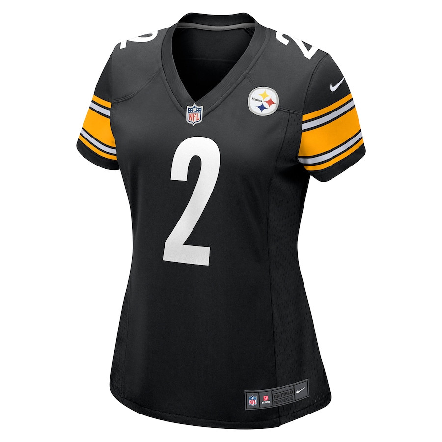 Justin Fields 2 Pittsburgh Steelers Game Black NFL Jersey Women's