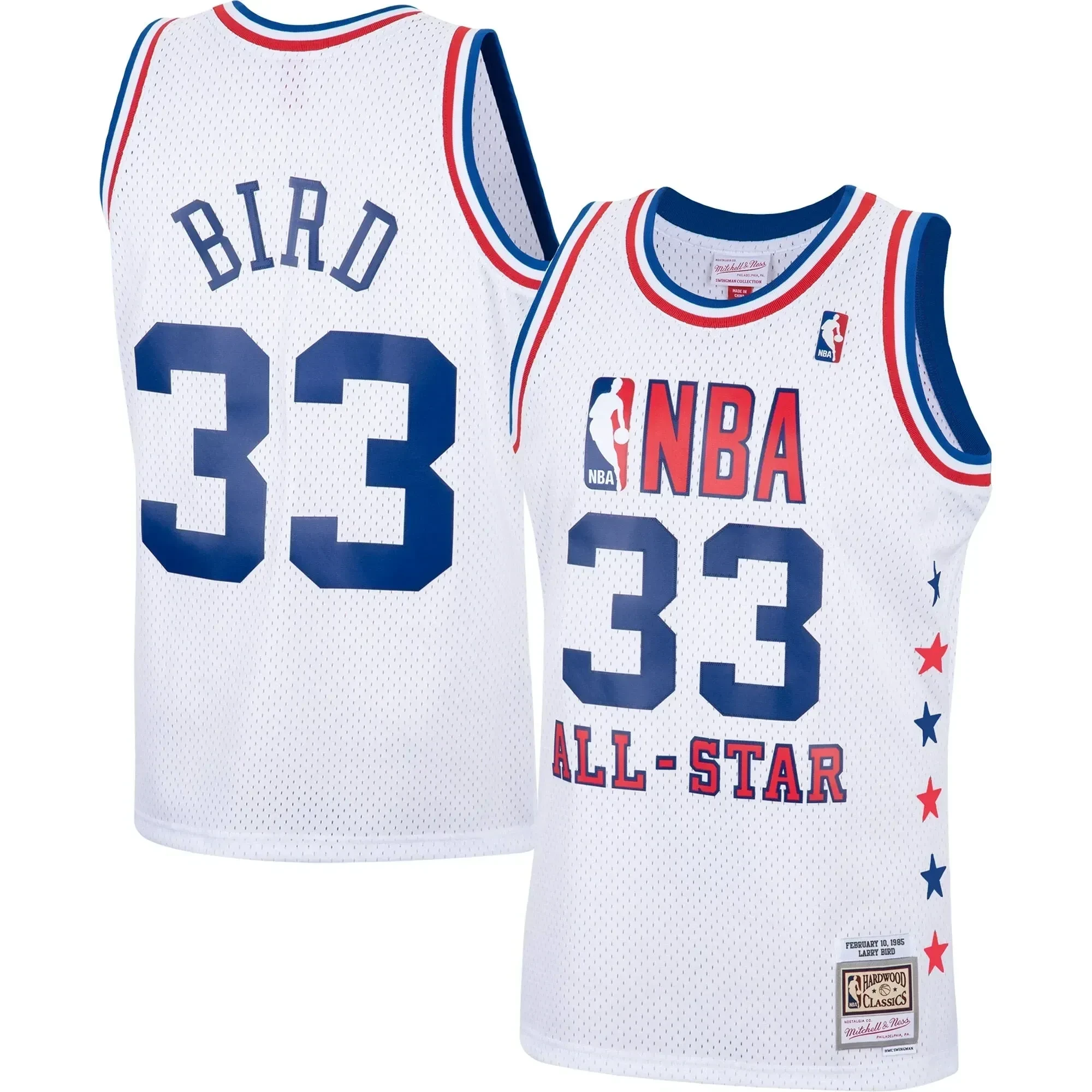 Larry Bird Eastern Conference Mitchell Ness 1985 All Star Game Swingman White NBA Jersey Men's