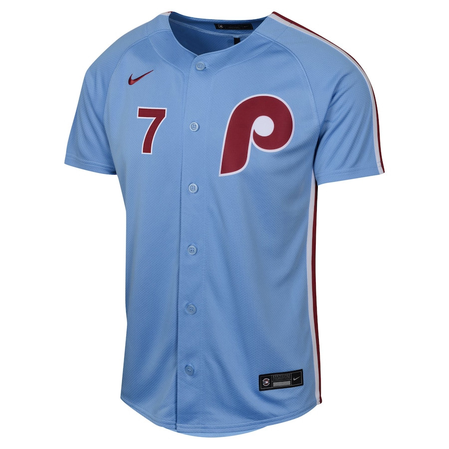 Trea Turner 7 Philadelphia Phillies Alternate Limited Light Blue MLB Jersey Youth