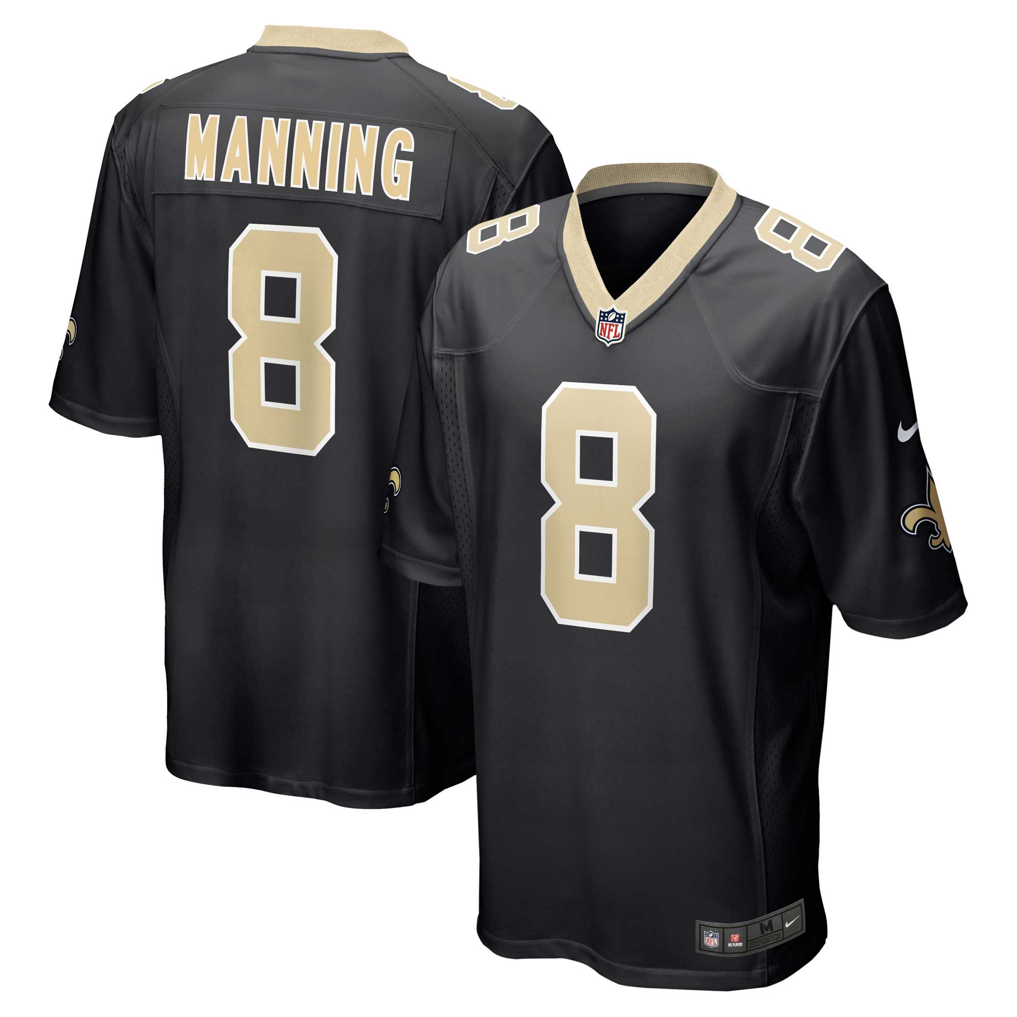 New Orleans Saints Archie Manning Black Retired Player Game NFL Jersey Men's