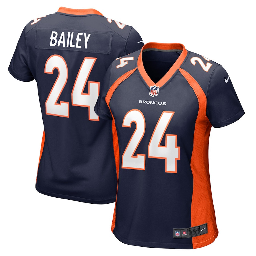 Champ Bailey 24 Denver Broncos Retired Navy NFL Jersey Women's