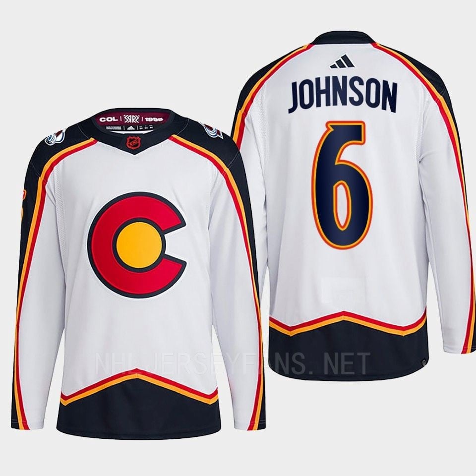 Erik Johnson 6 Reverse Retro 2.0 2022 Colorado Avalanche White Primegreen NHL Jersey Men's