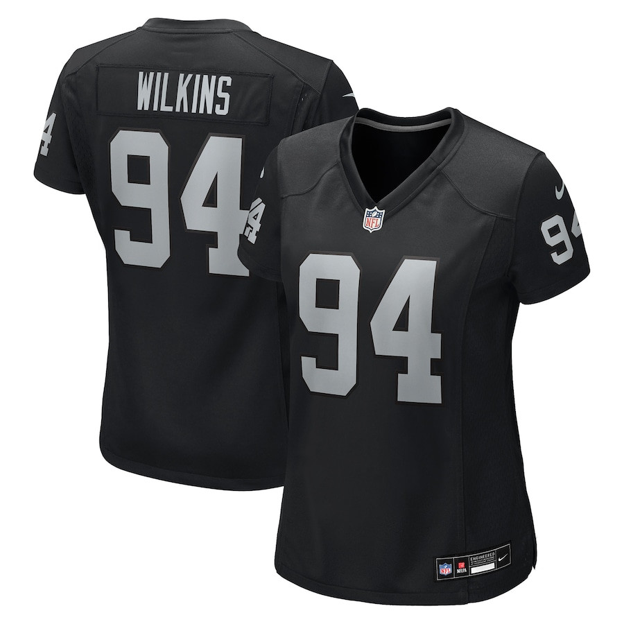 Christian Wilkins 94 Las Vegas Raiders Team Game Black NFL Jersey Women's