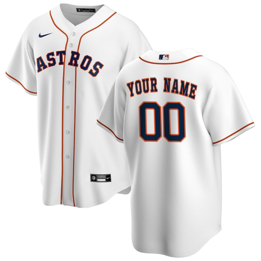 Houston Astros Home Custom White MLB Jersey Men's