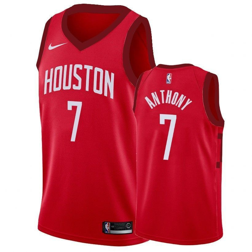 Houston Rockets Carmelo Anthony 7 Earned Edition Red NBA Jersey Men's
