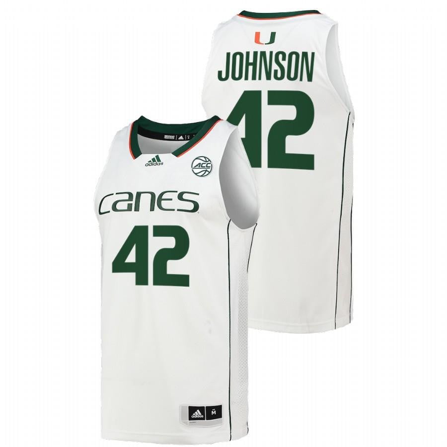 Miami Hurricanes Reggie Johnson $4 White College NCAA Jersey Men's