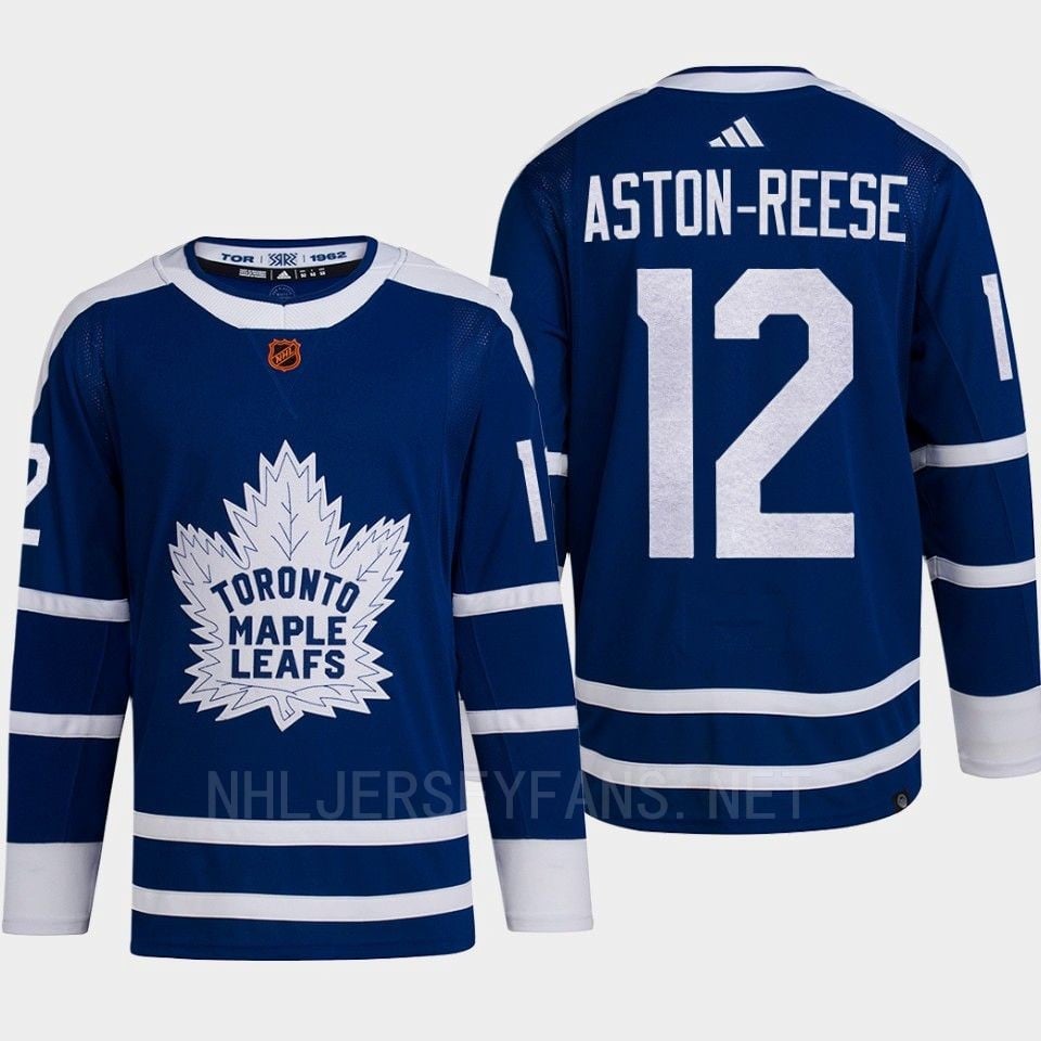 Toronto Maple Leafs 2022 Reverse Retro 2.0 Zach Aston-Reese 12 Blue Primegreen NHL Jersey Men's