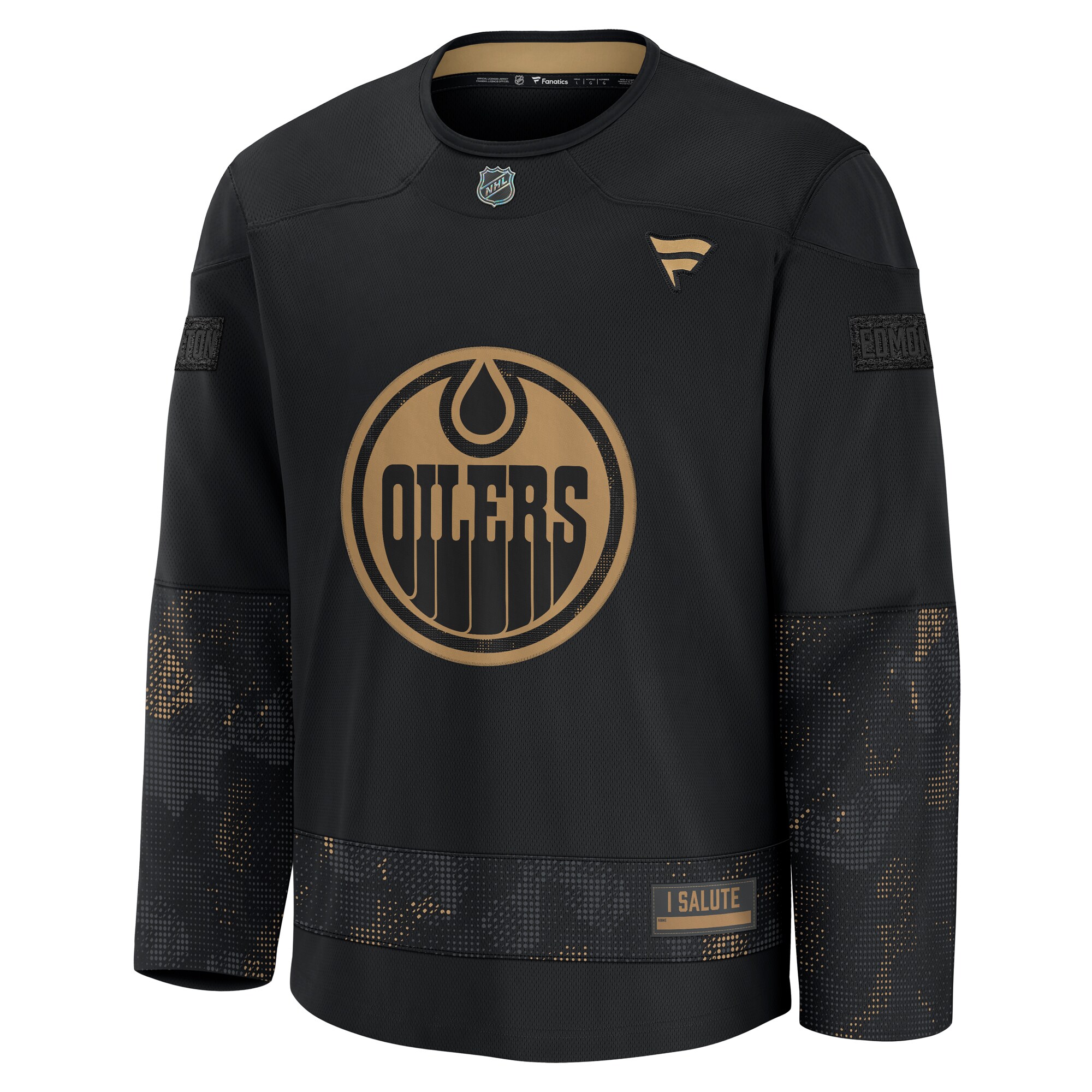 Edmonton Oilers Black 2024 Military Appreciation Practice NHL Jersey Men's
