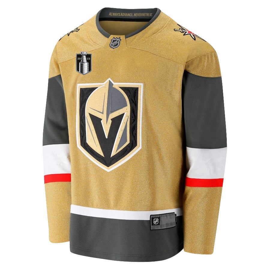 Vegas Golden Knights Players Signatures 2023 Stanley Cup Yellow NHL Jersey Men's
