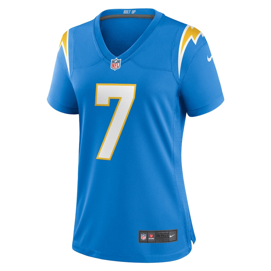 Kristian Fulton 7 Los Angeles Chargers Game Powder Blue NFL Jersey Women's