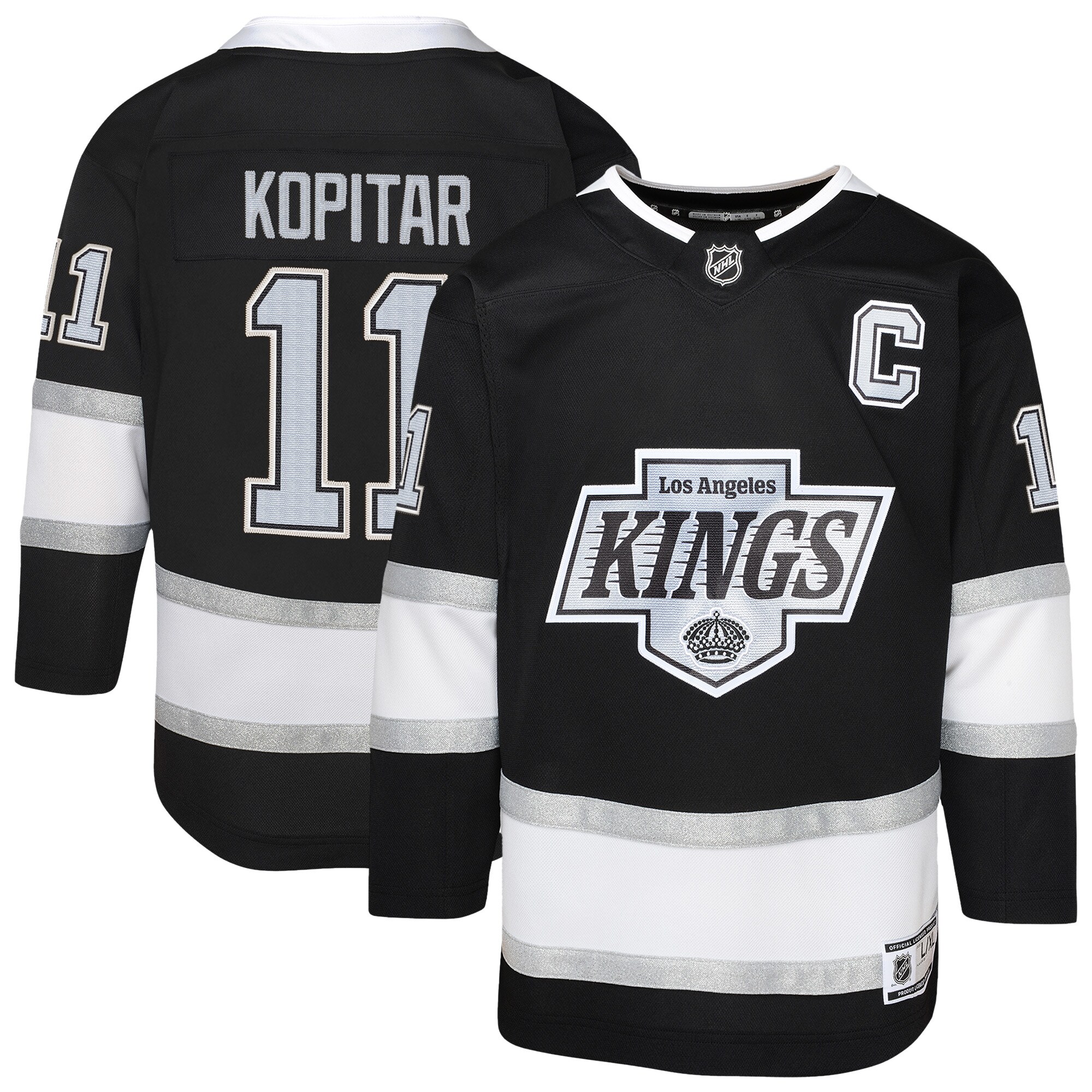 Los Angeles Kings Anze Kopitar Black Premier Player NHL Jersey Youth