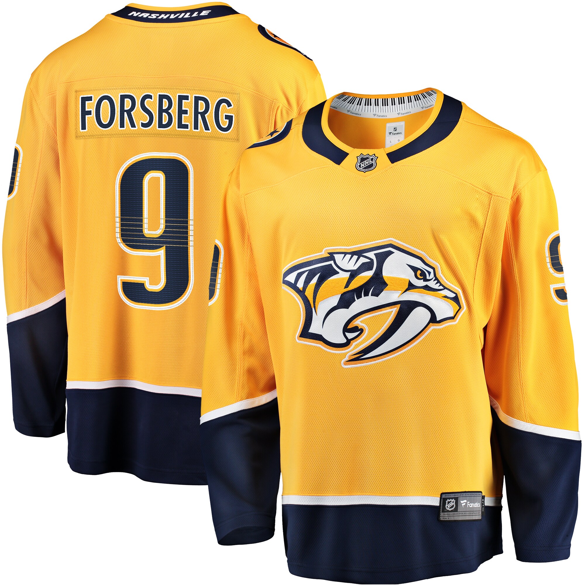 Nashville Predators Filip Forsberg Gold Home Breakaway NHL Jersey Men's