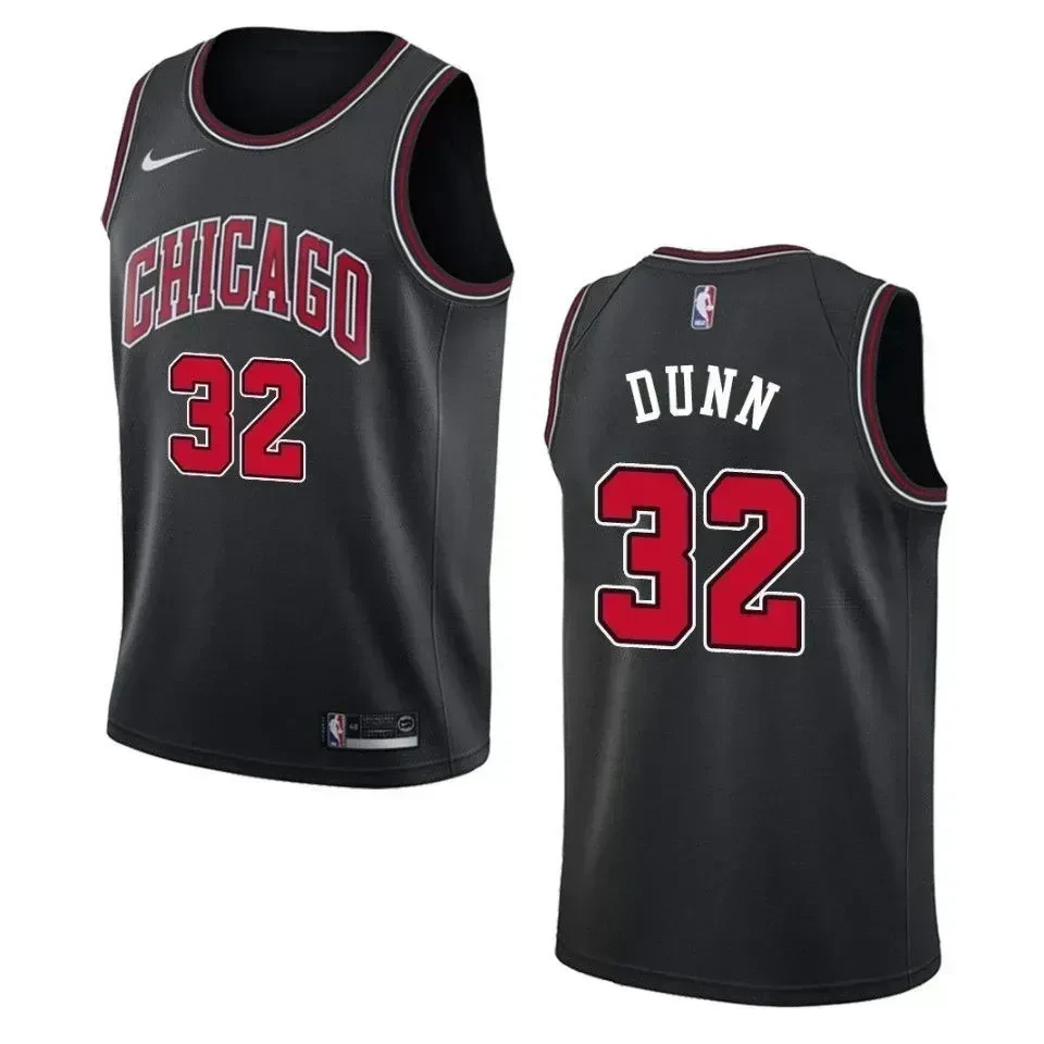 Chicago Bulls 32 Kris Dunn Statement Swingman Black NBA Jersey Men's