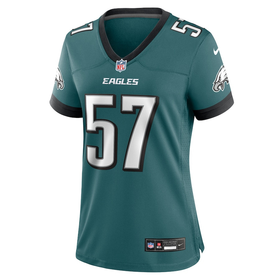 Ben VanSumeren 57 Philadelphia Eagles Team Game Midnight Green NFL Jersey Women's