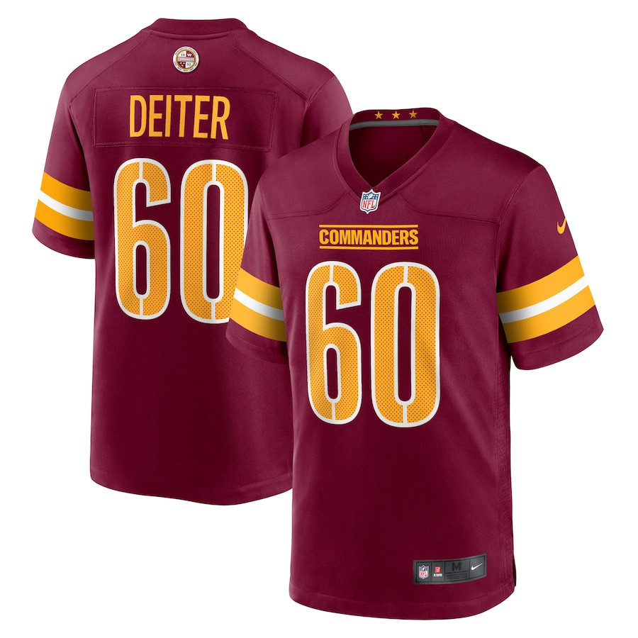 Michael Deiter 60 Washington Commanders Game Burgundy NFL Jersey Men's