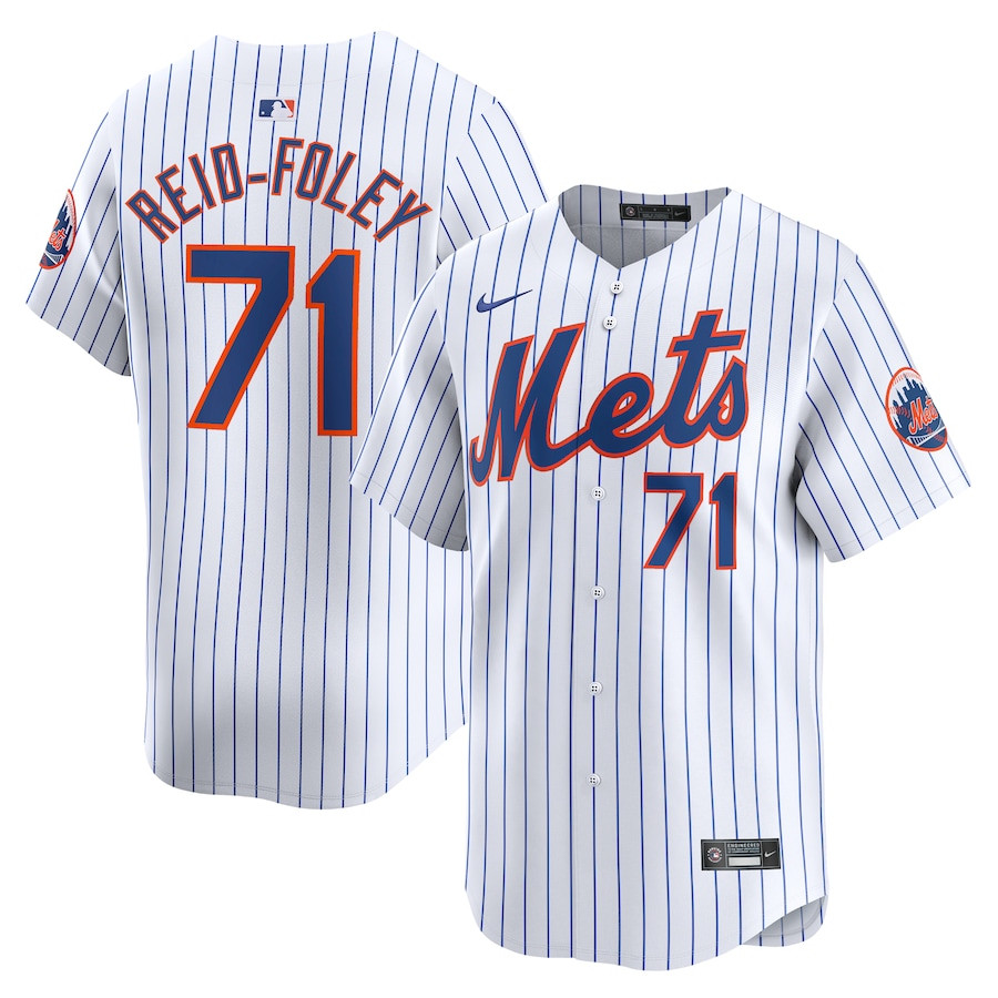 Sean Reid-Foley 71 New York Mets Home Limited White MLB Jersey Men's