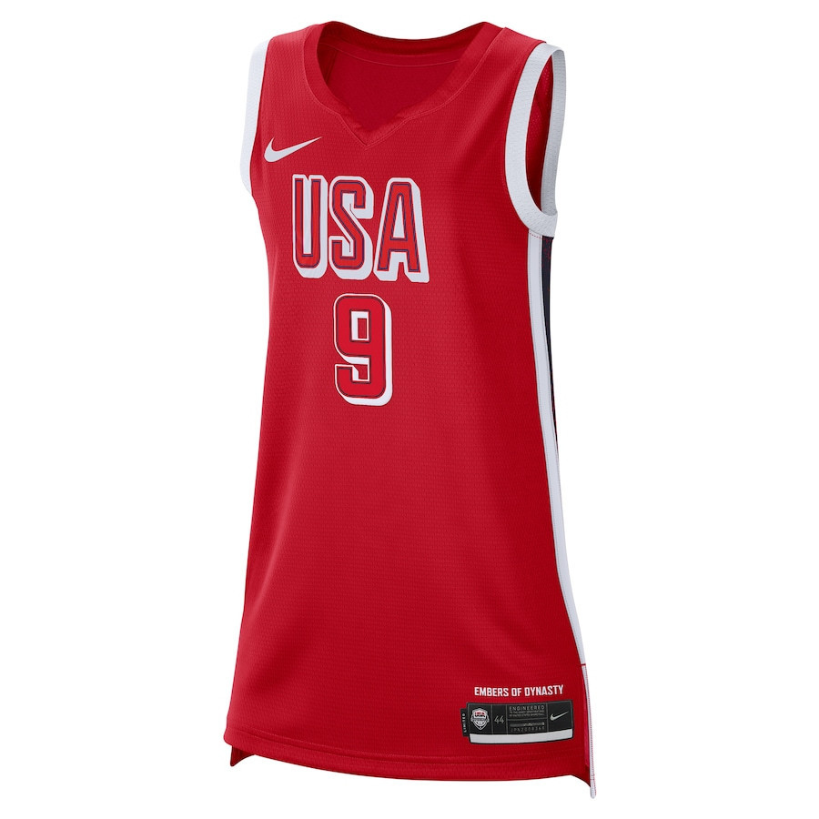 A'ja Wilson 9 USA Unisex 2024 Swingman Player Red NBA Jersey Unisex
