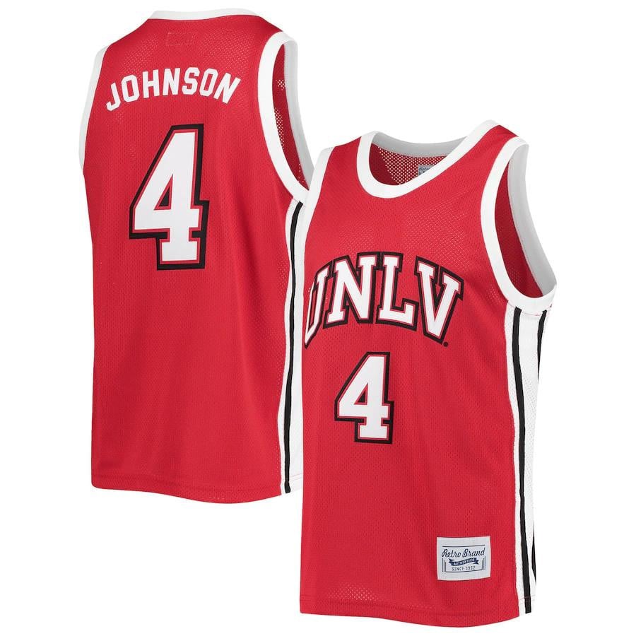 Larry Johnson UNLV Rebels Original Retro Brand Commemorative Classic Red NCAA Jersey Men's