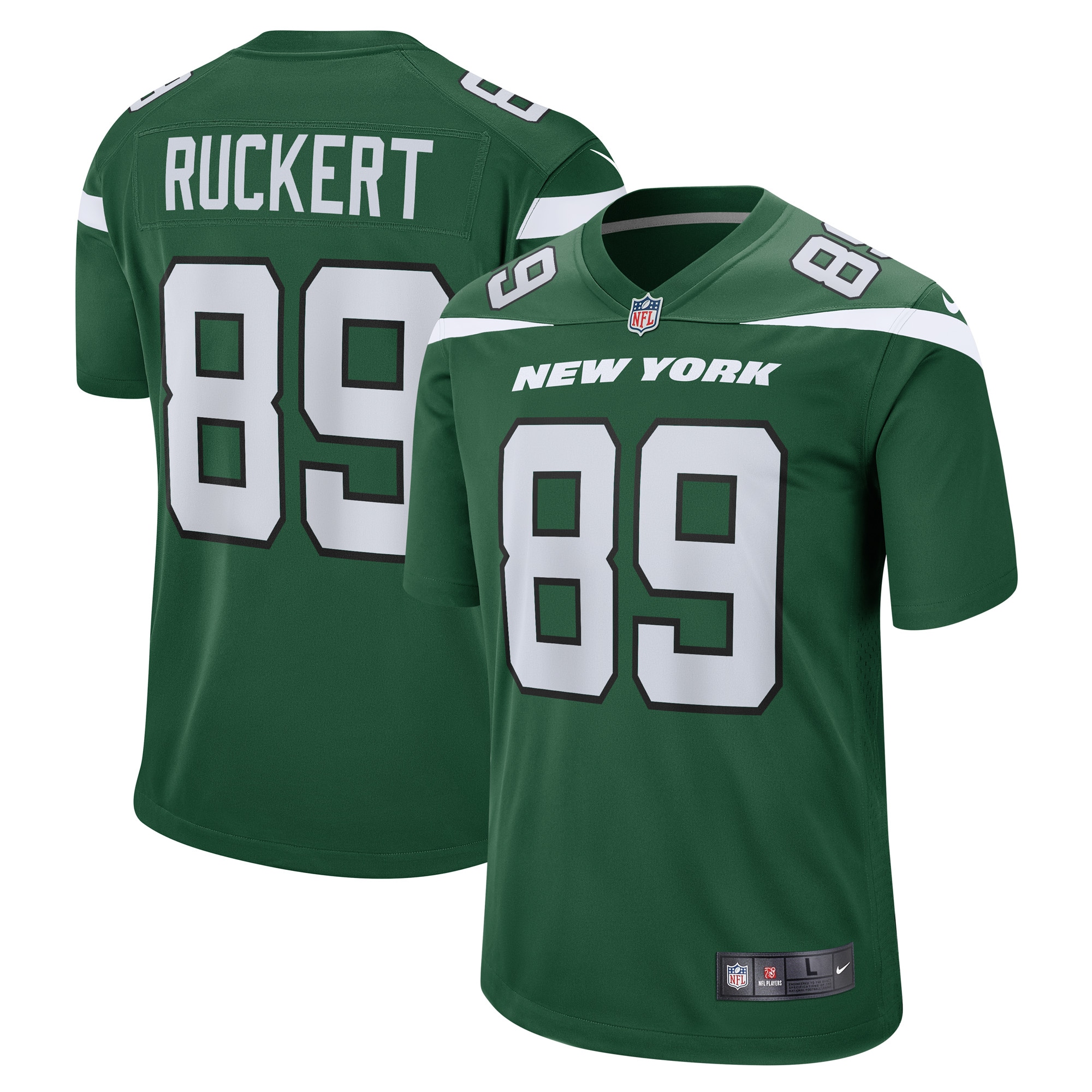 New York Jets Jeremy Ruckert Gotham Green Game Player NFL Jersey Men's