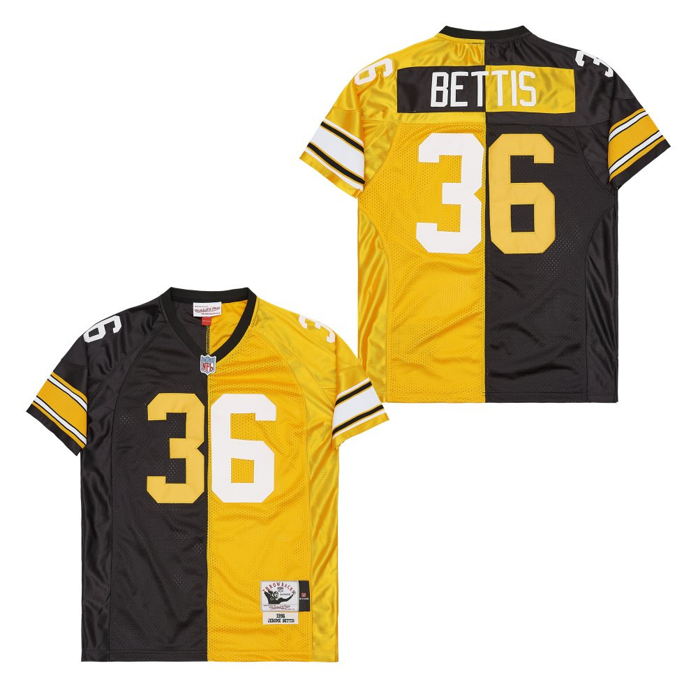 Jerome Bettis 36 Pittsburgh Steelers Two-Toned Retro Throwback Black/Yellow NFL Jersey Men's