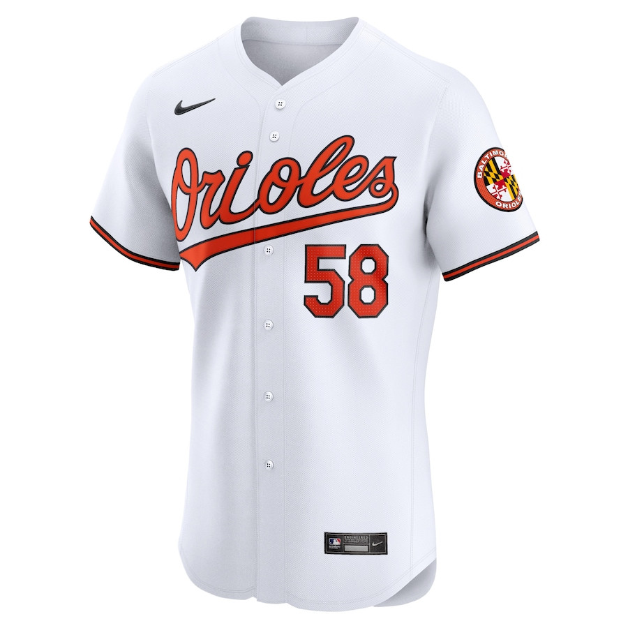 Cionel Perez 58 Baltimore Orioles Home Elite Player White MLB Jersey Men's