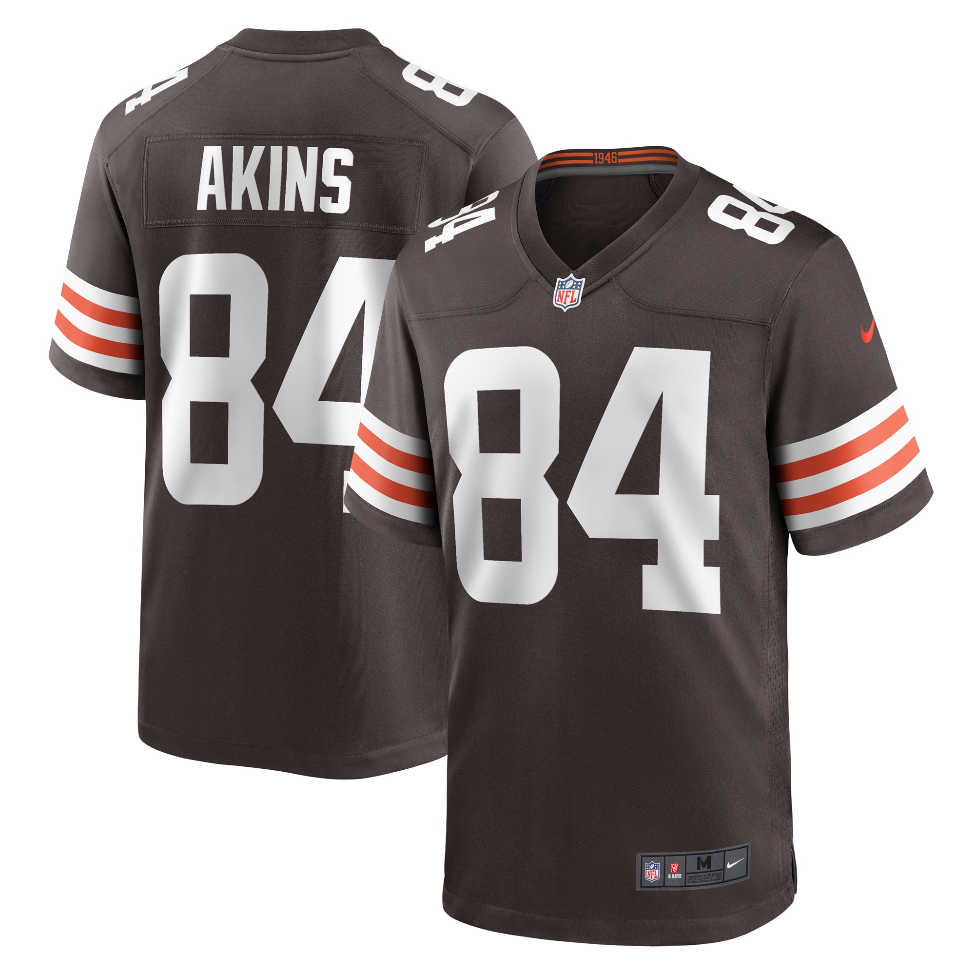 Cleveland Browns Akins Brown Game Player NFL Jersey Men's